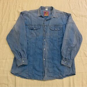 Rare Vintage Dimitri’s 80s Pearl Snap Denim Jacket with nice fade XL